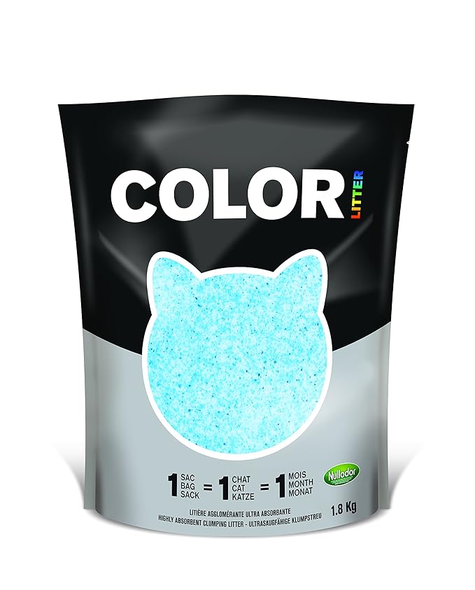 title=Nullodor- Lettiera per gatti Color al silicio agglomerante, 1,8 kg, colore blu