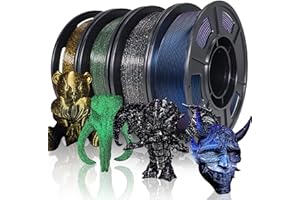 YOUSU 3D Printer Filament Galaxy PLA Filament 1.75mm, 3D Printing Filament Bundle, Multi Color PLA Filament Glitter 250g X 4 Color Pack.