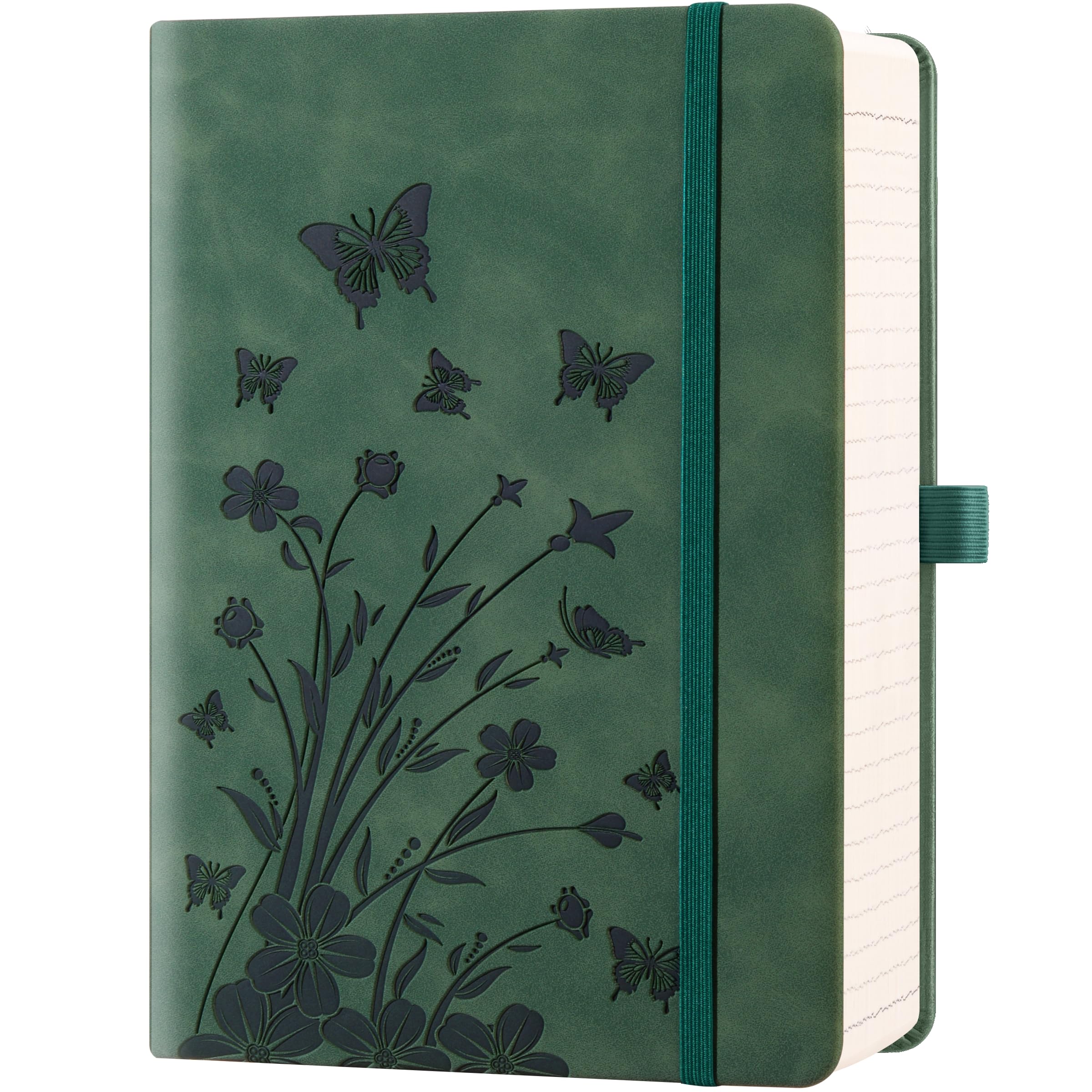 HwxBen Lined Journal Notebook– 365 Pages,Hardcover Leather Journals for Women Writing, B5 7.7'' x 10''College Ruled 100 gsm Paper for Work,Note-Taking,Office,School,Home Supplies,SeaGreen.