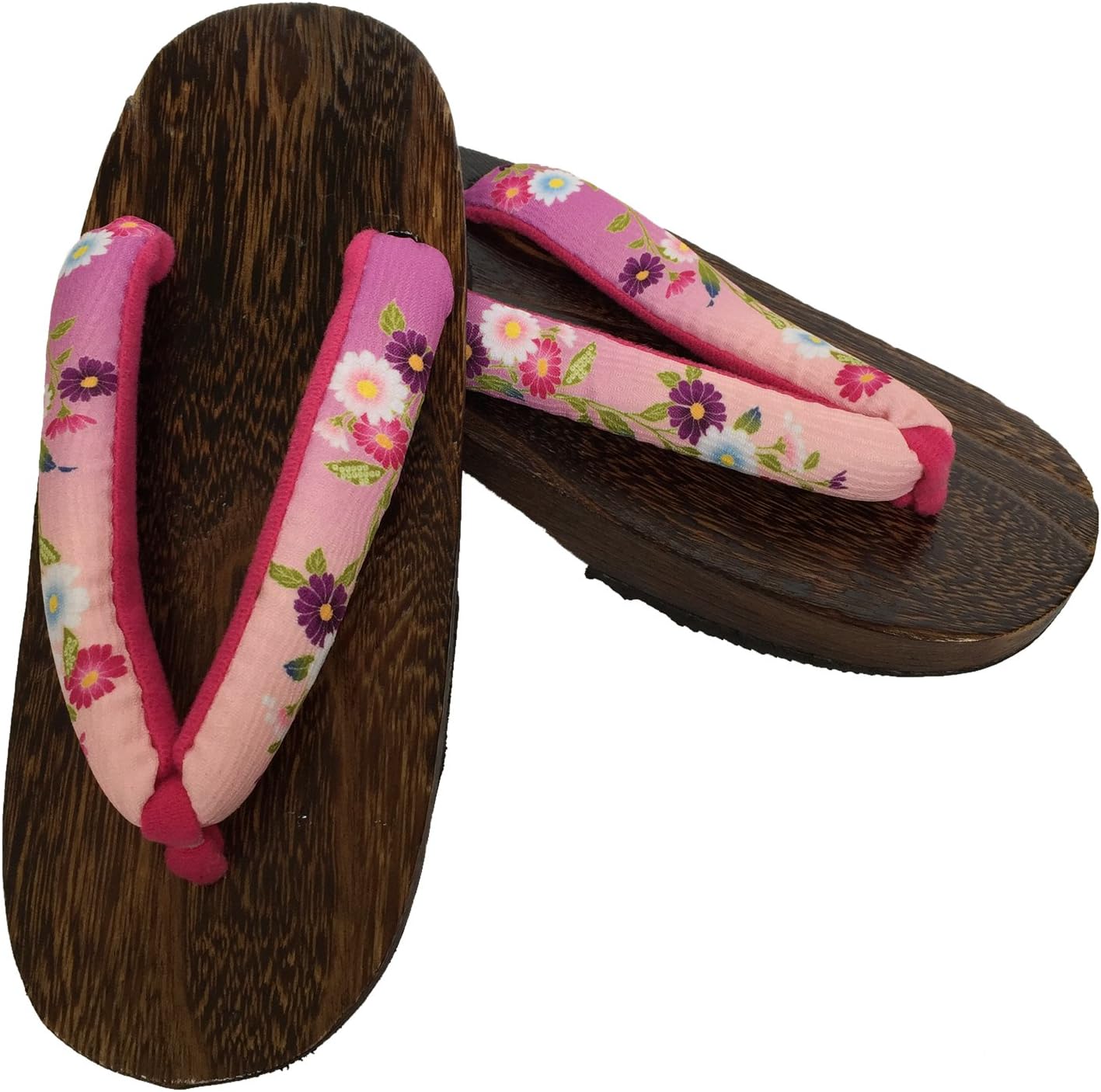 Lady's 24.5cm Browned Kiri Ukon Geta Wood Clogs Sandals for Japanese Kimono and Yukata GU027