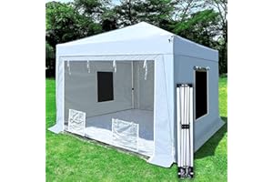 COOTENTLER 10X10X9FT Waterproof Portable Paint Booth with 2pcs Air Filters & Foldable Frames, Rainproof Spray Booth for Auto Parts, Furniture and Other Items Painting (White)