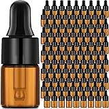 100 Pcs Amber Glass Mini Dropper Bottles Essential