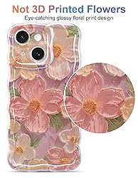 Jusy Case for iPhone 14, Colorful Retro Oil