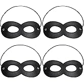4Pcs Superhero Masks, Black Felt Eye Masks, Halloween Costume Hero Masks with Adjustable Elastic Ropes for Party Cosplay Supplies