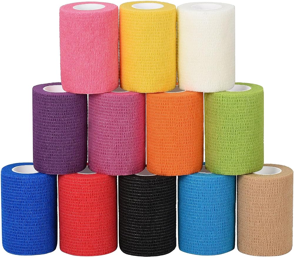 Sagafly Self Adherent Bandage Wrap 12 Rolls 7.5cm x 4.5m Veterinary Vet Wrap