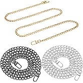 ZGQHZR 3Pcs Bag Purse Chain Straps,47inch Chain Purse Strap Accessories for Handlebag Crossbody Purses (BLACK+SILVER+GOLD=O)
