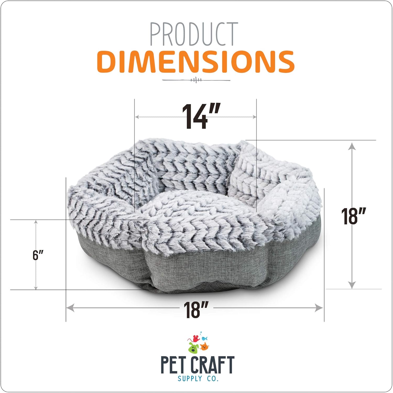 Pet Craft Supply Co. Soho Round Machine Washable Memory Foam Comfortable Ultra Soft All Season Self Warming Pet Bed for Indoor Cat Kitten & Small Dog Puppy : Pet Supplies