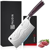 PAUDIN Cleaver Knife, Ultra Sharp Meat Cleaver 7 Inch | High Carbon Stainless Steel Butcher Knife with Wooden Handle, Chinese Cleaver for Meat Cutting Vegetable Chopping