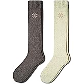 NORDIC Socks 2 Pairs, Premium 70% Merino Wool, Thermal Knee High Socks for Men & Women, Winter socks, Warm Knee Highs