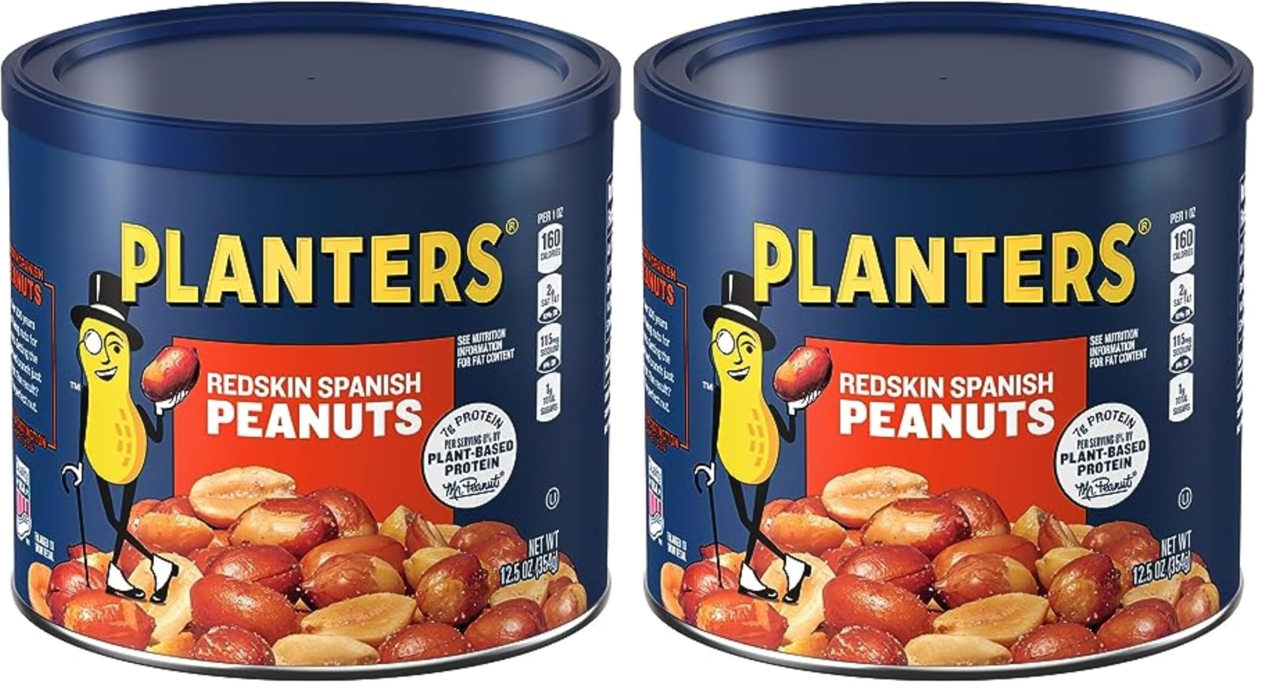 PLANTERS Redskin Spanish Peanuts, Roasted Salted Peanuts 12.5 oz Jars (Pack of 12) Image