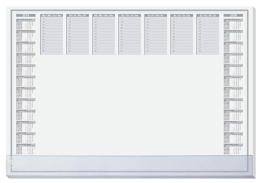 SIGEL HO366 Papier-Schreibunterlage, ca. DIN A2, mit transparenter Schutzleiste, 2-Jahres-Kalender, 40 Blatt