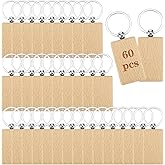 Limbeuuu 60 Pcs Wooden Keychain Blanks Wood Key Chains Bulk Laser Engraving Rectangle Keychain Blanks Unfinished Wooden Key Ring Keys Tag for DIY Gift Crafts
