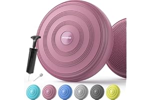 FITMIND Inflated Wobble Cushion,Dyna Disc,Circular Non-slip Texture for Comfortable Sitting,Wiggle Seat to Improve Posture, Fitness, Stability for Sensory Kids Adults,Balance Seat with Pump for Core Strength
