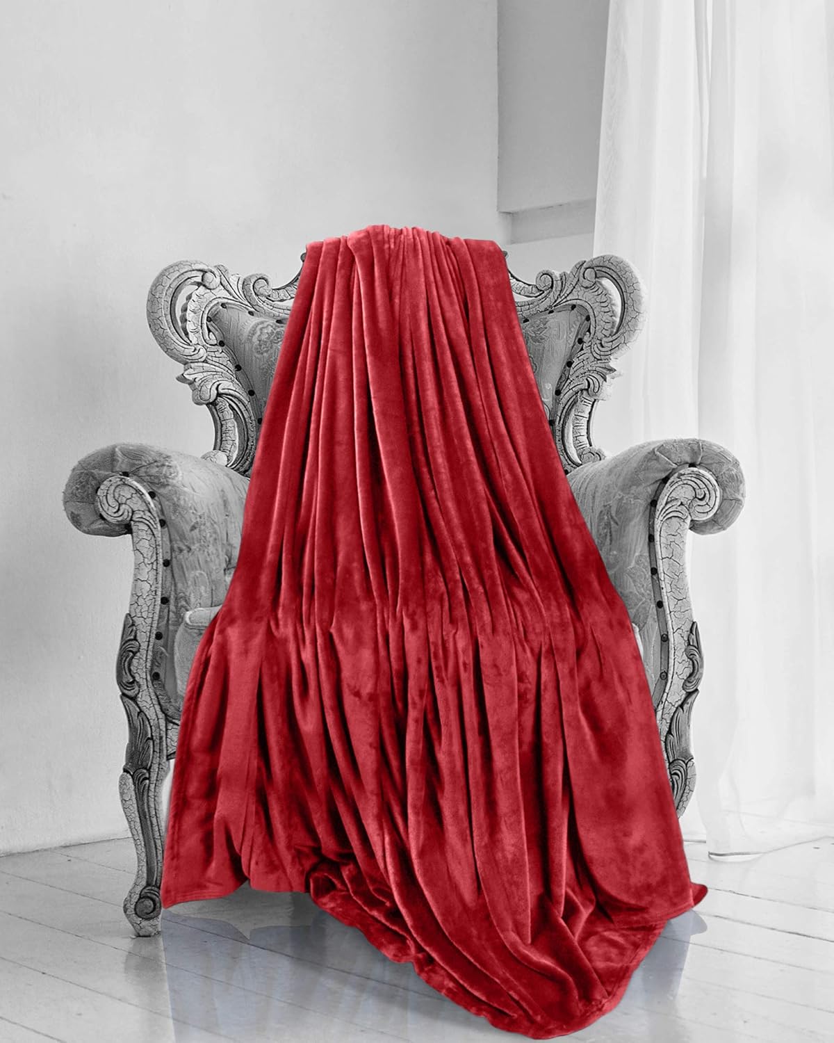 Utopia Bedding Fleece Blanket Queen Size Burgundy 300GSM Luxury Bed Blanket Fuzzy Soft Blanket Microfiber: Home & Kitchen