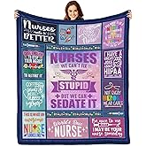 Lviliss Nurse Gifts for Women, Gifts for Nurses Throw Blankets 50"x60", RN Gifts for Nurse Practitioner, Nurses Week/Day Gifts, Nursing School Graduate Birthday Appreciation Gifts