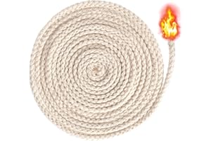 Pndeyo 65.6 Ft 1/8''(4mm) Oil Lamp Wicks, Round Cotton Lamp Wicks Burner, Braided Candle Replacement Wicks for Alcohol Kerosene Lamp Torches Lantern