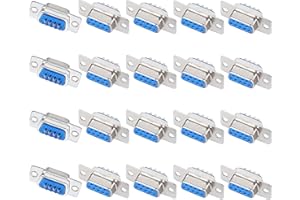 uxcell 20Pcs DB9 Connector 9 Pins D-Sub Connector RS232 Serial Solder Type DB9 Female Connector PC Converter Cable