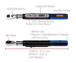 Summit Tools Bit-Head Digital Torque Wrench, 1/4