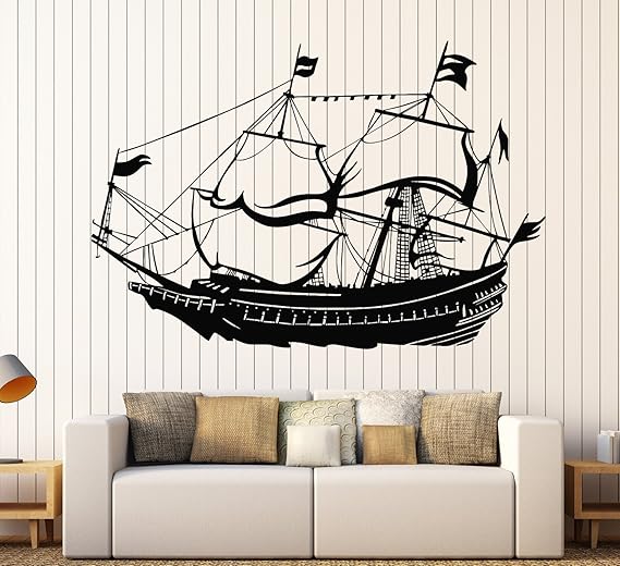 DesignToRefine Vinyl Wall Decal Nautical Sailor Sail Ship
