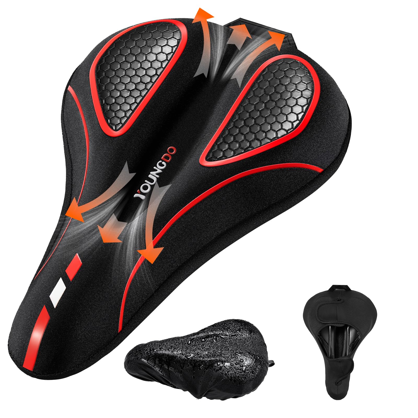 YOUNGDO Bike Seat Cover, Gel Bicycle Seat Cover, Soft and Comfortable Bike Seat Cover, Waterproof and Dustproof Bicycle Seat Cover, for Narrow Wide Bicycle Seats