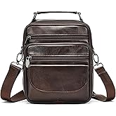 Celle phone Shoulder Bag for Men Leather, Smartphone Messenger Pouch Universal, Crossbody Mobile Phone Holster Leather Waterproof Satchel Sling Bags Handbag Cross Body Wallet Side Bag Daypack Backpack