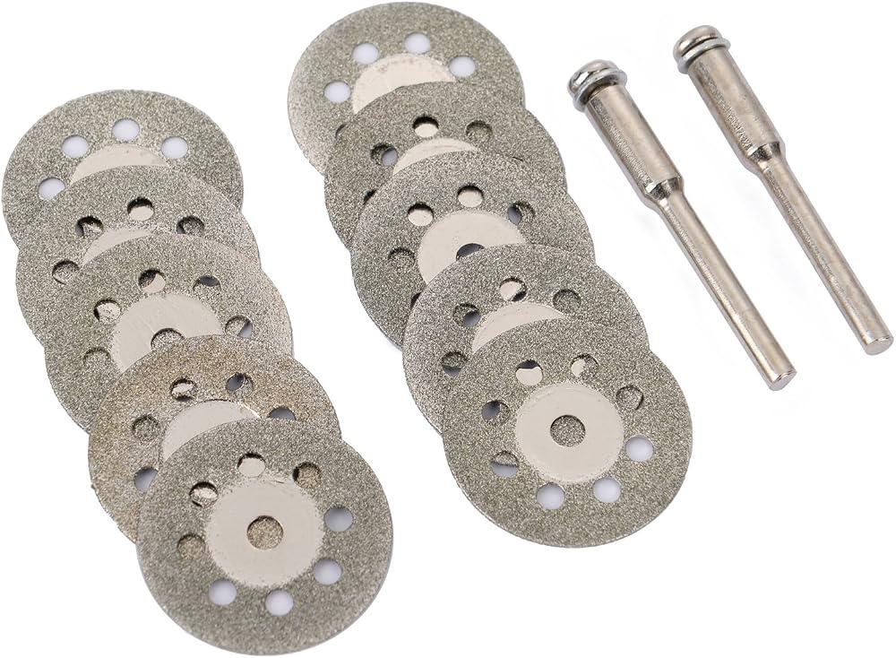 Blulu 12 Pcs 22 mm Diamond Cutting Discs with Arbor Shafts