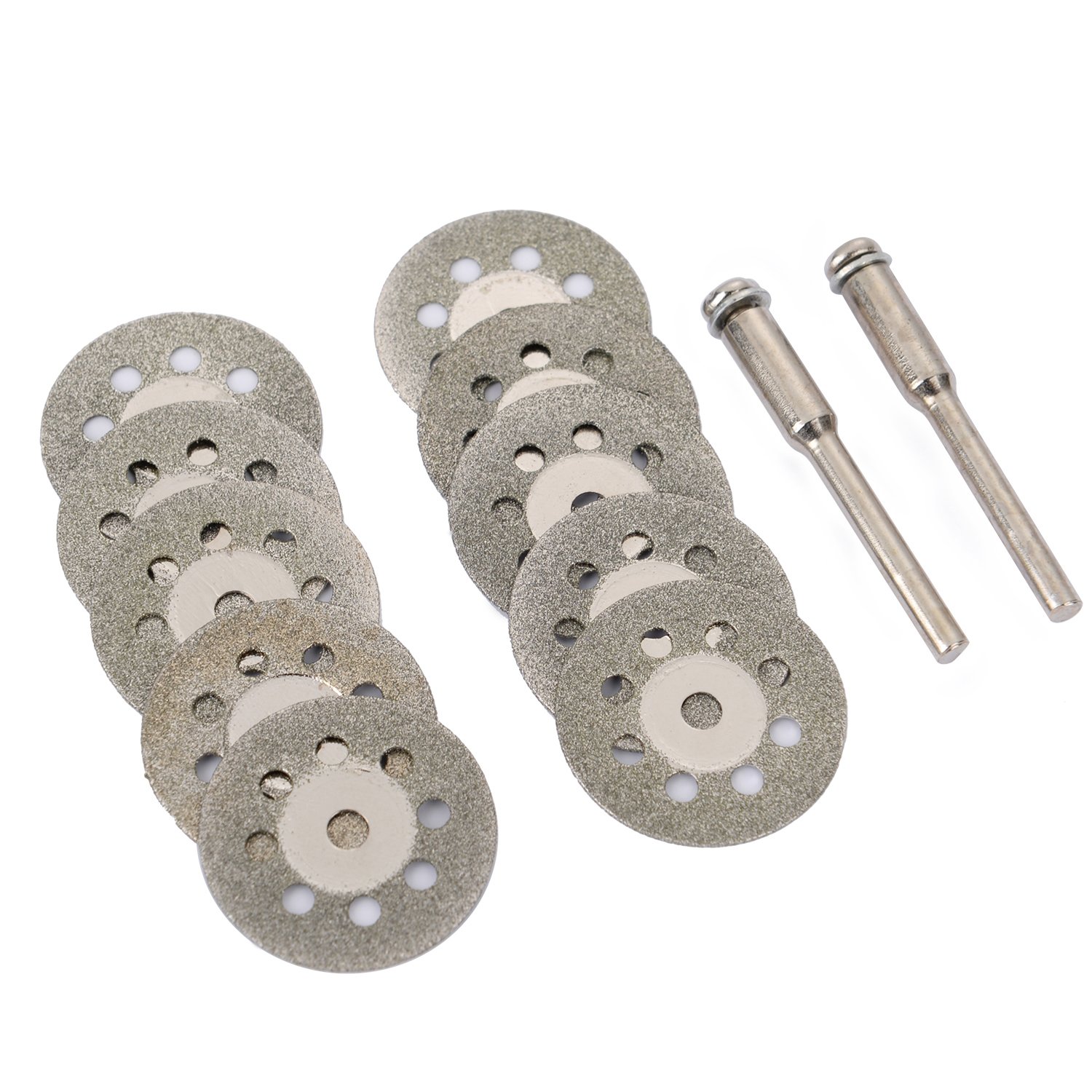 12 Pieces 22 mm Mini Diamond Cutting Discs Gemstones Glass Cutting Disks and Arbor Shafts