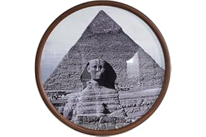 LVMU Round Wall Poster Frame 20 Inch Woodgrain Farmehouse Photo Frame without Mat Waterproof Wall Hanging Rustic Picture Fram