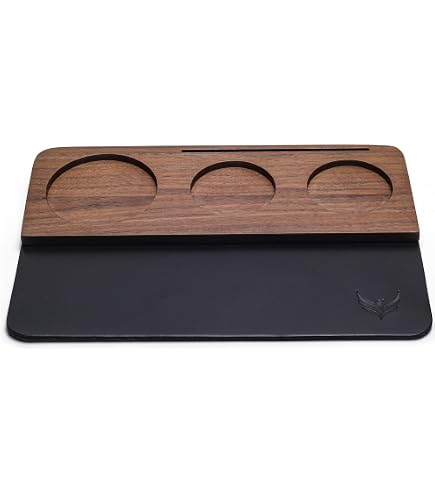 Normcore Tappetino per Tamper in rovere nero, tappetino per tamponamento in legno di quercia, 58 mm, 54 mm, tappetino per caffè espresso, per barista cucina domestica