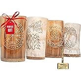 Trondebal Viking Drinking Horn Mugs Set of 4, beer stein set, Natural Ox Horn Shot Glasses | 10 oz Cool Unique Tumbler, Beer Gift for Men and Women, Handmade Goblet| Medieval Stein for Ale, Mead