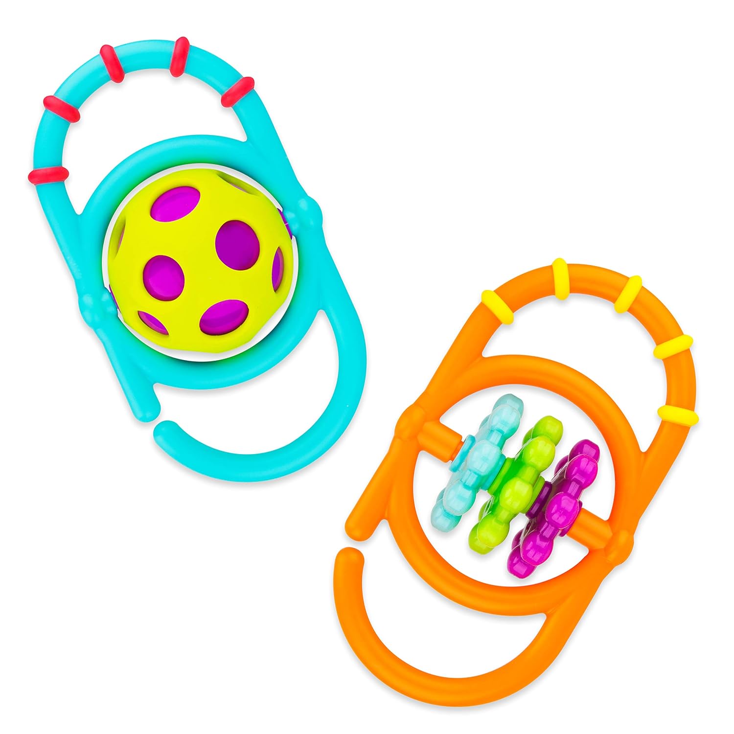 Sassy Linky Links Rattle Set, Use Apart or Link Together - 2 Pack, for Ages 3+ Months
