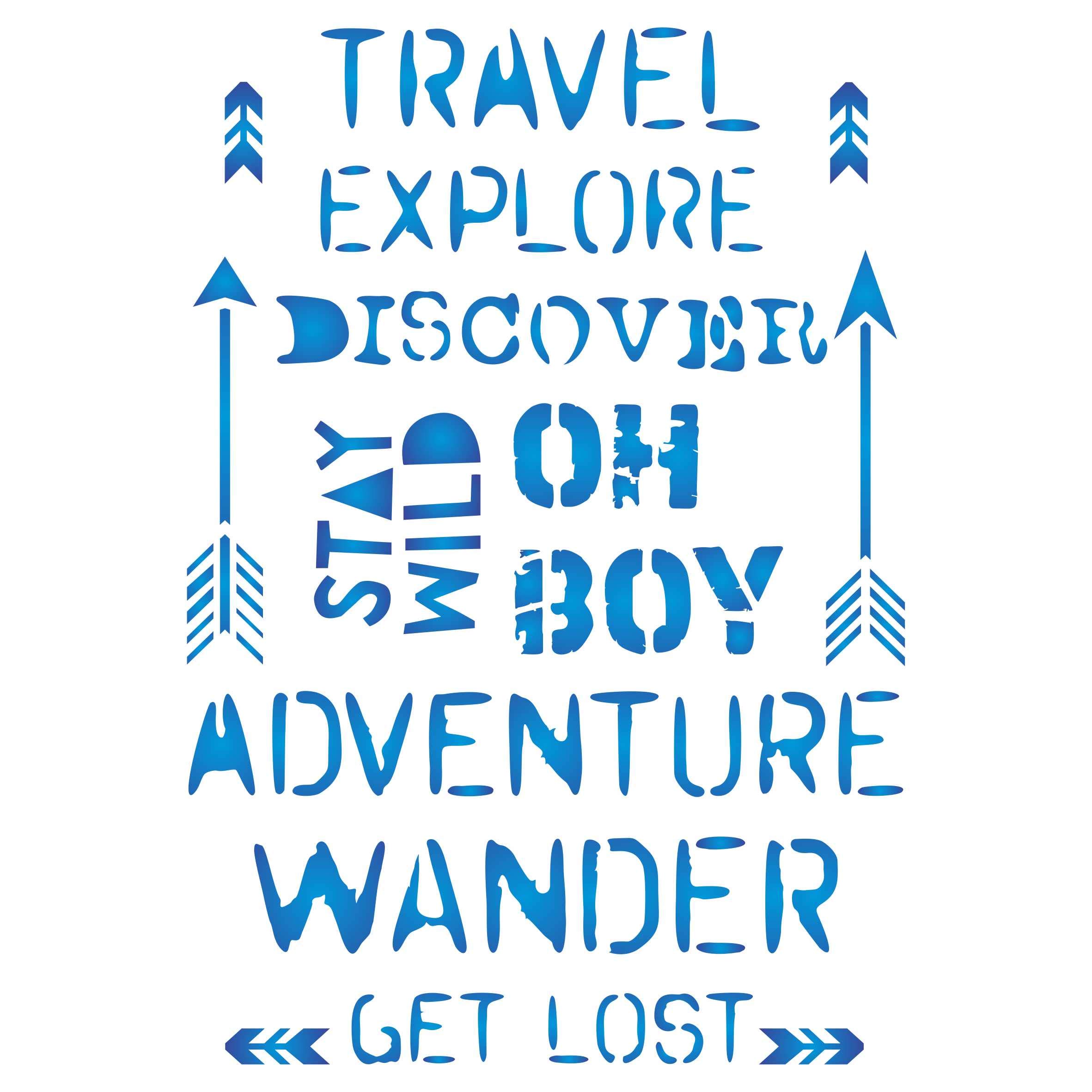 Travel Words Layering Stencil, 11.43 x 16.51 cm - Layering Stencil use to add Texture and Design to Mixed Media Backgrounds