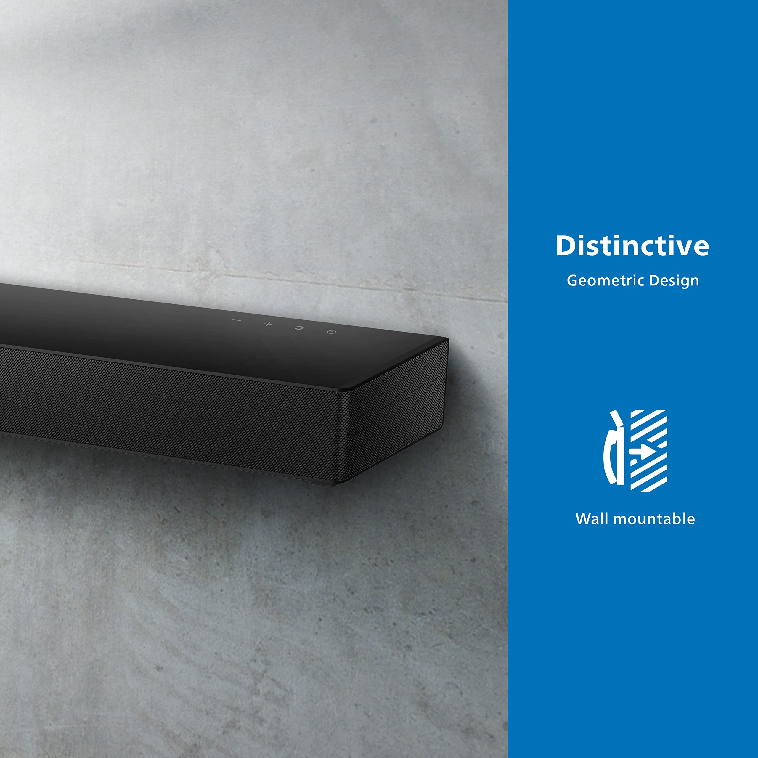 PHILIPS B5706 2.1-Channel Soundbar with Built-in Subwoofer, Stadium EQ Mode