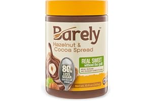 Hazelnut & Cocoa Spread by Barely, Low Sugar & No Artificial Sweeteners, Vegan, Keto Friendly, Delicious Chocolate Spread & Dessert Dip – High in Fiber with just 3.2 g Cane Sugar per Serving (1-Pack)