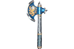Liontouch Noble Knight Axe for Kids, Blue | Medieval Pretend Play Toy in Foam for Children with Golden Lion Theme | Safe Weapons & Battle Armor for Dress Up & Costumes