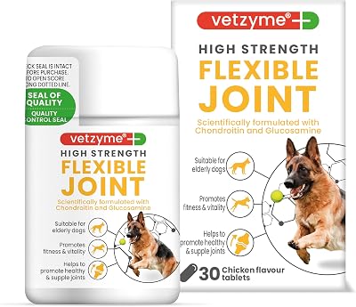 Vetzyme High Strength Flexible Joint Supplements for Senior Dogs 30 Tablets