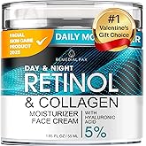 Face Moisturizer Retinol Cream, Anti Aging Neck Firming Cream, Collagen Day & Night Face Cream with Hyaluronic Acid for Women & Men, 1.85 Fl Oz
