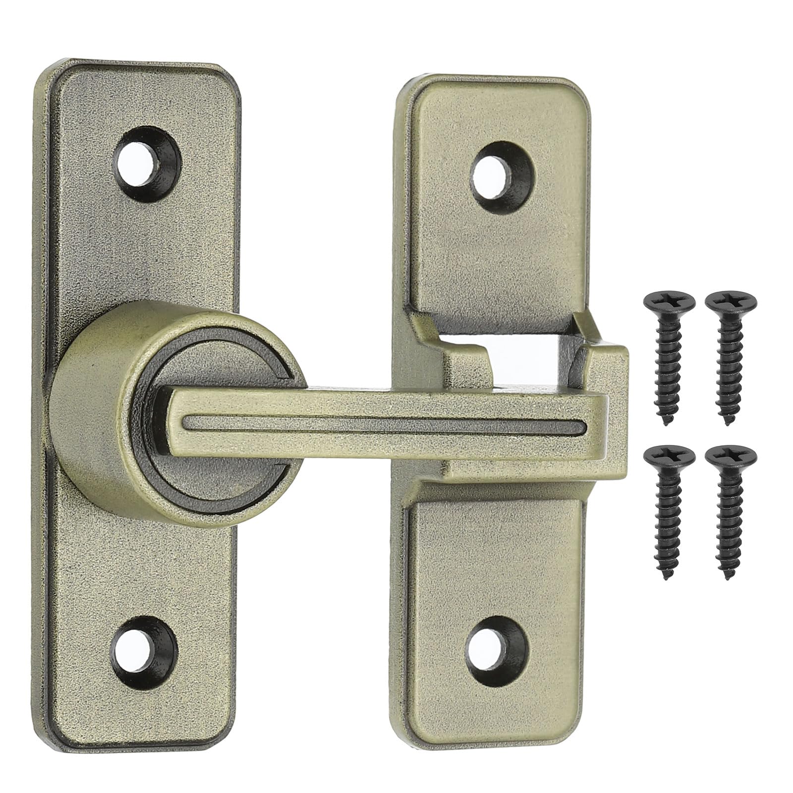 PATIKIL 180 Degree Barn Door Lock, Flip Latches Zinc Alloy Safety Sliding Door Bolt Latch Lock for Garage Bathroom Sliding Swing Open Door, Bronze
