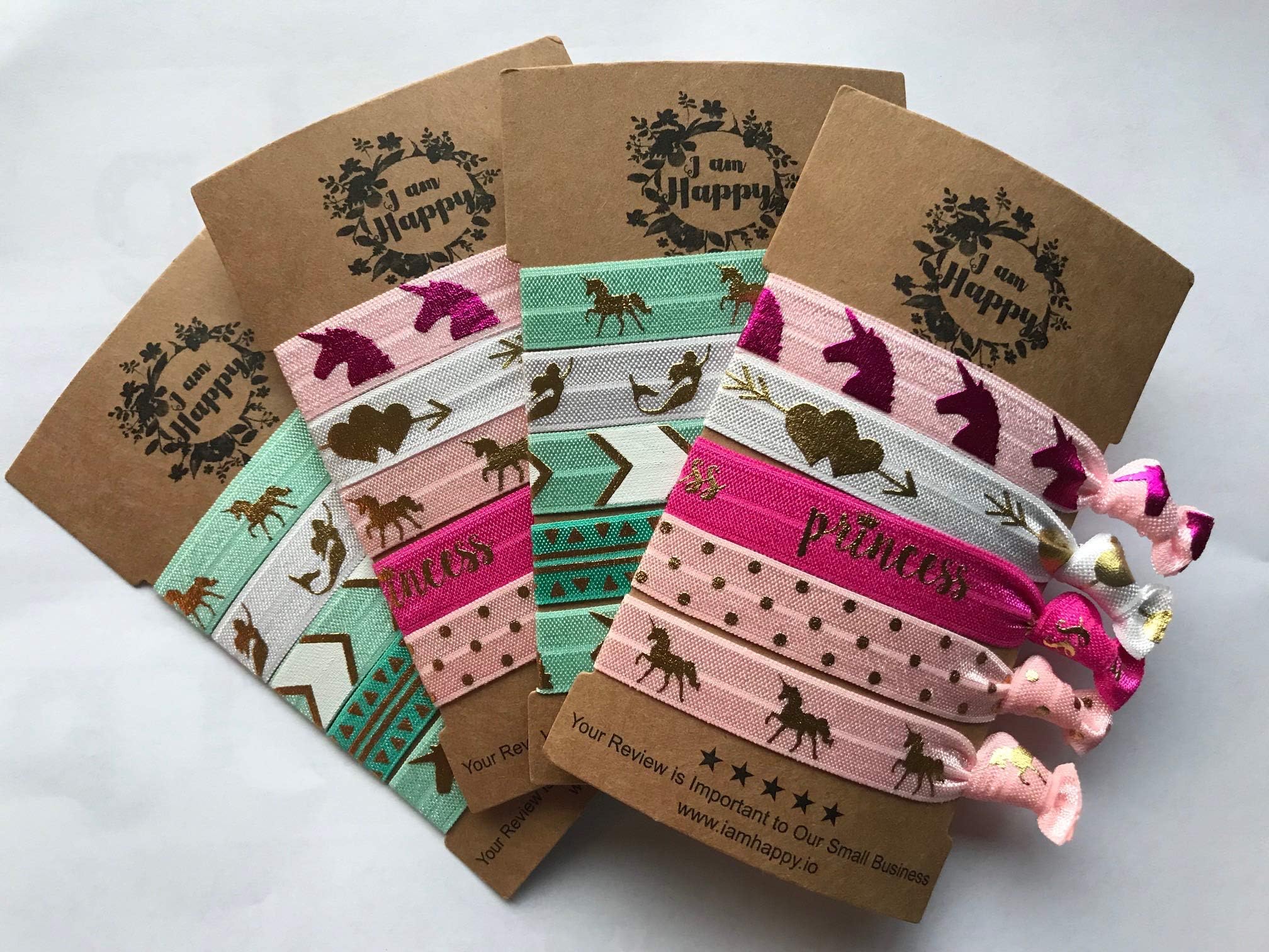 Unicorn Hair Ties - No Crease, Ouchless Hair Bands that make great Unicorn gifts, Unicorn Party Favors or Party Supplies for Girls