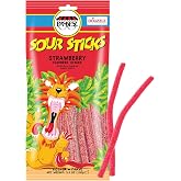 DOUzzle Kosher, Sour Sticks Chewy Candy Straws Red Strawberry (3.5 OZ, 1 Pack) Birthday Party Favor &amp; Movie Night Snacking