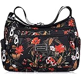 NOTAG Crossbody Bags for Women Nylon Shoulder Bag Floral Multi-Pocket Purses and Handbags