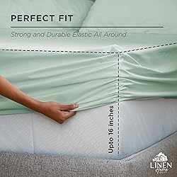100% Cotton Percale Queen Fitted Sheet, Pastel