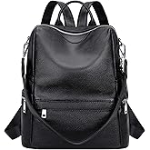 ALTOSY Leather Backpack for Women Elegant Genuine Backpack Purse Ladies Leather Shoulderbag （S80 Black）