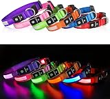 MASBRILL Light Up Collar Rechargeable LED Dog Collar Pink 3 Modes Small Large view 7