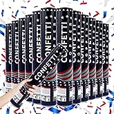 Confetti Cannon 12 Pack Multicolor Biodegradable Confetti Popper Party Confetti Shooters 12 Inch Confetti Popper Cannons Confetti Poppers for Wedding Birthday Graduation New Years Eve Celebration