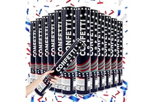 FIEKEICC Confetti Cannon 12 Pack Multicolor Biodegradable Confetti Popper Party Confetti Shooters 12 Inch Confetti Popper Cannons Confetti Poppers for Wedding Birthday Graduation New Years Eve Celebration