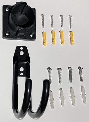 PRIMECOMTECH EV Charger Holster & Hanger J1772 EV Charger Holder Wall-Mount Electric Vehicle Holster Connector Nozzle + Hanger Dock (Holster + Hanger)
