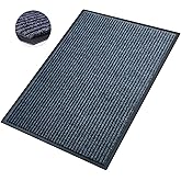 Front Door Mat,4'x5'Indoor Outdoor Door Mat,Heavy Duty Durable Welcome,Commercial Floor Mats Inside Outside Entrance, Waterproof All-Season, All-Weather Non Slip Backing Doormat for Entryway,Dark Gray