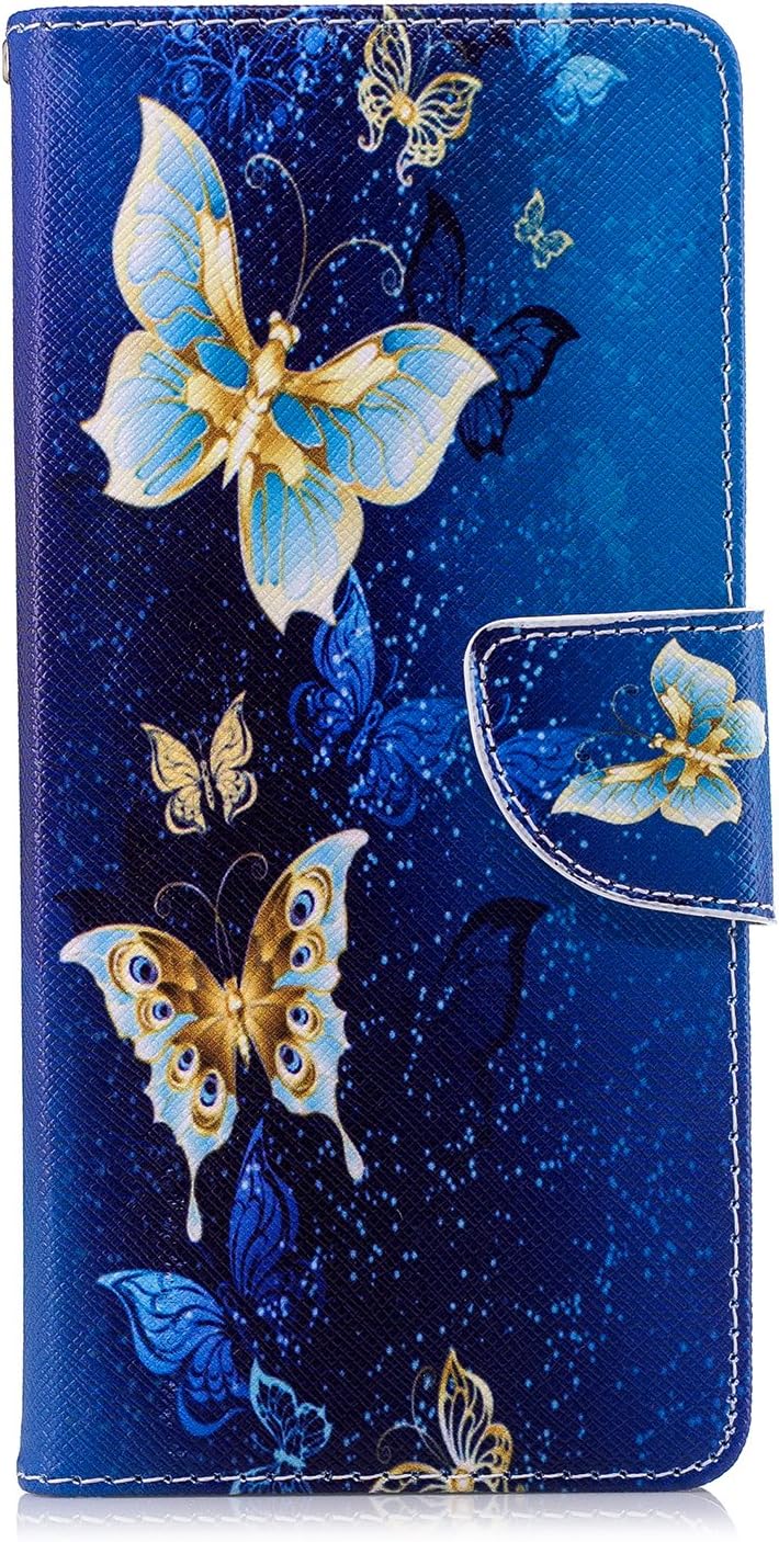 Thoankj Samsung Galaxy S20 FE Case Flip Shockproof PU Leather Wallet Cases with Stand Magnetic Card Holder Gel TPU Silicone Bumper Folio Slim Protective Phone Cover for Samsung S20 FE Blue Butterfly