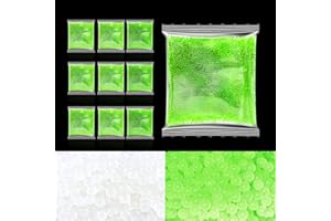 TANSAR Glow in The Dark Gel Water Blaster Ammo (10 Packs, 7.5mm), 7-8mm Splat Blaster Refill, Compatible with Gel Water Blaster for Ages 14+